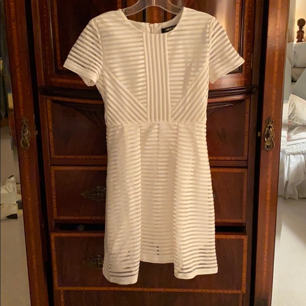 White Mesh Panel Dress